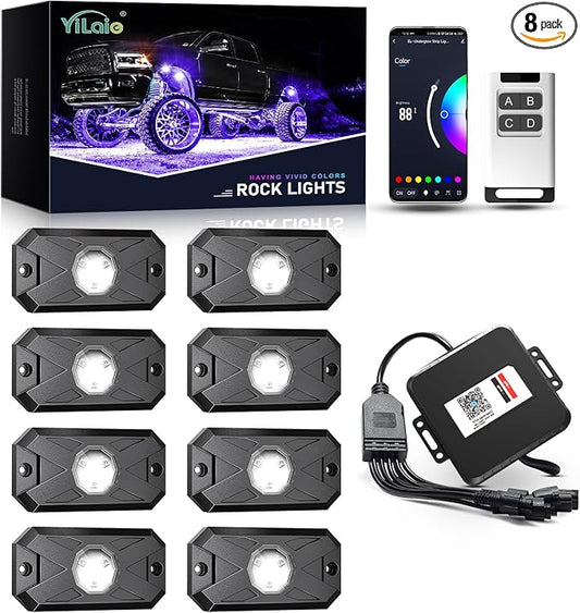 YiLaie RGB LED Rock Lights Kit 8Pods by YiLaie