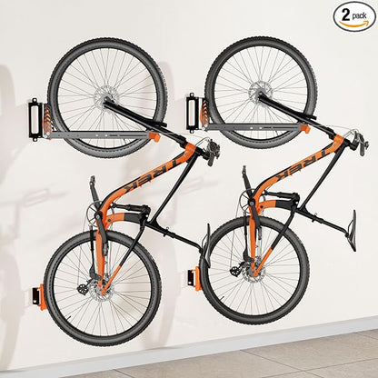 2-Pack Swivel Bike Rack Wall Mount, Bike Hangers by AUBEATY