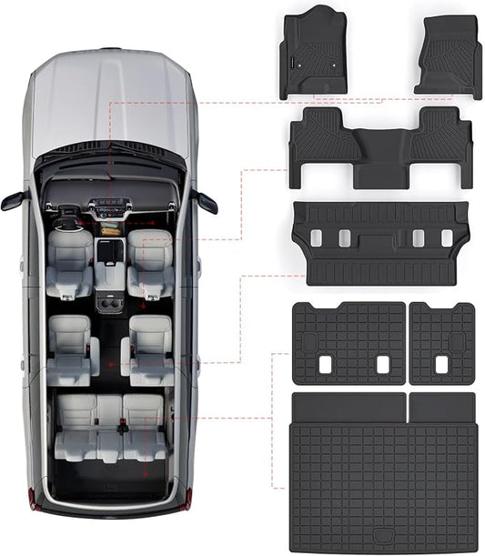 Floor Mats & Trunk Mat for Chevrolet Tahoe 2015-2020 Bucket Seat &GMC Yukon（Not by SANBAN-AXE