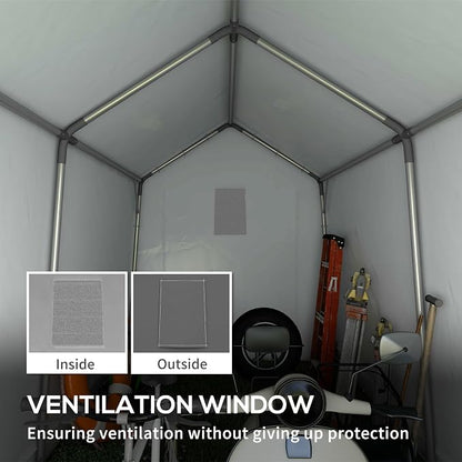 Outsunny 7' x 12' Portable Storage Shed Shelter, Heavy Duty Outdoor Shed - Image 6