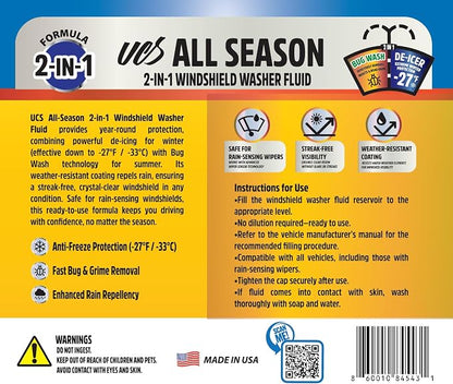 UCS Advanced All-Season Windshield Washer Fluid | Winter Protection to -27°F | - Image 5