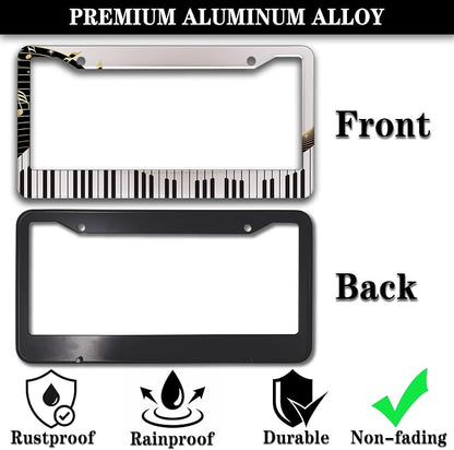 License Plate Bracket Black and White License Plate Frames Beautiful Piano Keys - Image 3