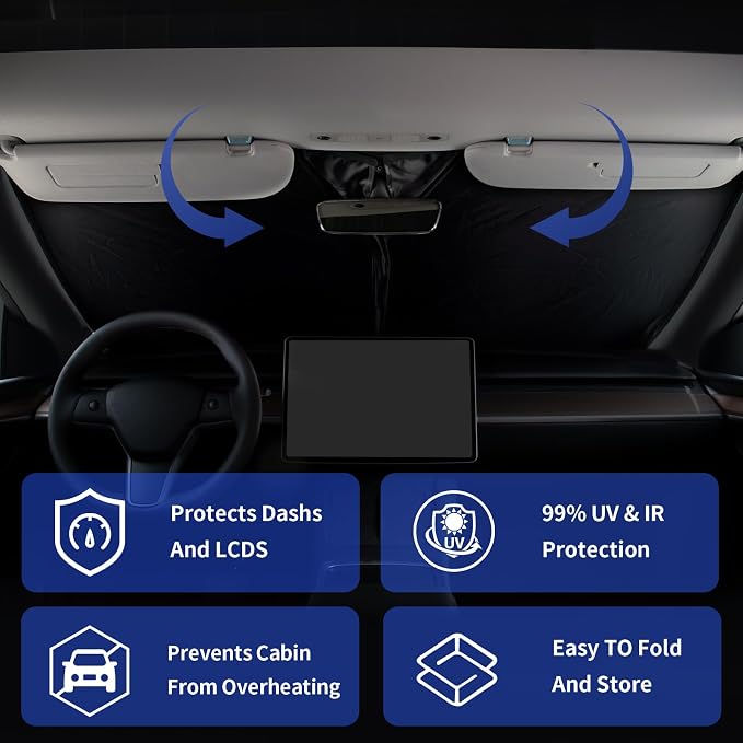 for Charger 2025 Windshield Cover Sunshade Foldable Shield - Image 4