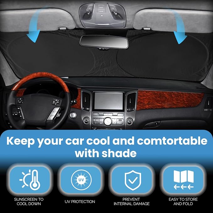 Custom Fit Nissan Kicks Windshield Sunshade 2018 2019 2020 2021 2022 2023 2024 - Image 3