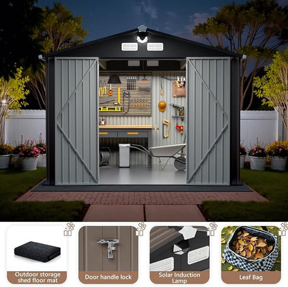 10x12 FT Outdoor Storage Shed, Metal Tool Sheds, Waterproof Outside Storage Shed - Image 3