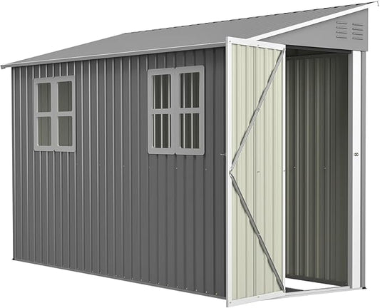 4x10 Ft Outdoor Metal Shed, Heavy-Duty Storage Shed by LZBEITEM