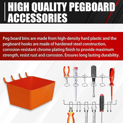 C&T 278 Piece Pegboard Hooks Assortment Kit, Pegboard Accessories Organizer Set - Image 2