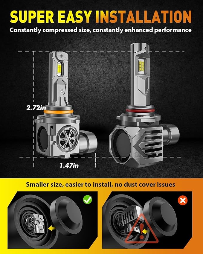 9005 9006 Light Bulbs Combo, 000LM 900% Super Brighter, 6500K Cool White - Image 3