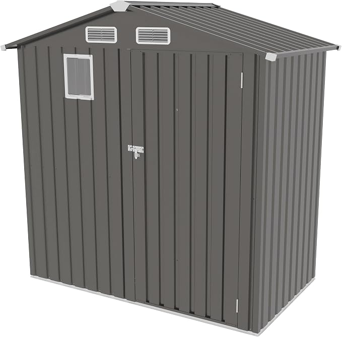 6x3.6FT Outdoor Storage Shed, Galvanized Steel Garden Shed - Image 7