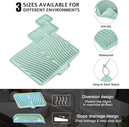 Silicone Dish Drying Mat for Kitchen Counter, Dish Drying Pad, Non-Slip Drain - Image 3