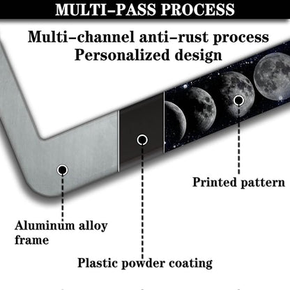 Automotive Exterior Accessories Black and White License Plate Frames Celestial - Image 5