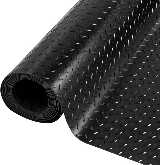 Nisorpa 16'5'' x 3'4'' Diamond Plate Flooring Roll, Rubber Garage Floor Mat by Nisorpa