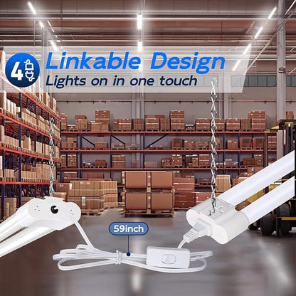 hykolity 4 Pack 4FT LED Shop Light Linkable, 5000K Utility Shop Lights - Image 4