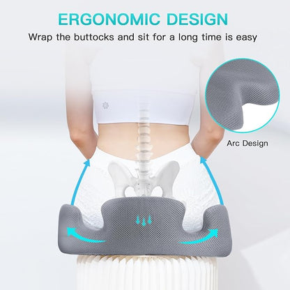Benazcap Memory Seat Cushion for Office Chair Sciatica & Back Pain Relief - Image 5