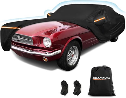 Car Cover for Ford Mustang 1964-1968, Waterproof 210D Oxford Cloth and Cotton by BIGACOVER