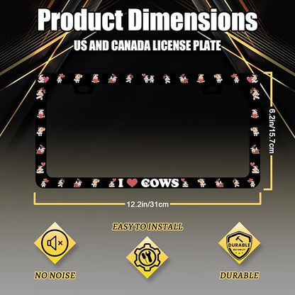 Cow License Plate Frame Cute I Love Cows License Plate Holder - Image 2