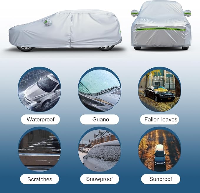 AUQDD 6-Layers Premium SUV Car Cover Waterproof All Weather Weatherproof UV Sun - Image 4