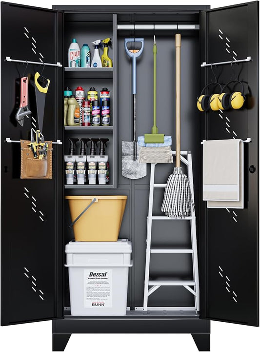 75" Taller Metal Garage Storage Cabinet, Tool Chest, Large Office Storage by ZONLESON