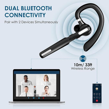 Bluetooth Headset, Wireless Bluetooth Earpiece V5.0 Hands-Free Earphones - Image 3