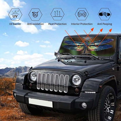 Dragonfly Car Windshield Sunshade Front Window Sun Visor Protector Foldable - Image 5