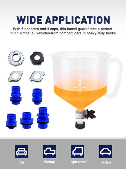 SMART JERRY - Coolant Bleeder Kit, Universal Radiator Burping Funnel, No-Spill - Image 7