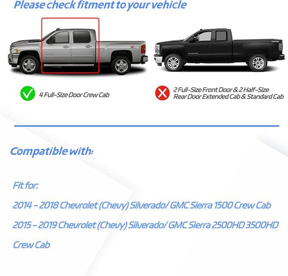 Rain Guards for 2014-2018 Chevrolet Silverado & GMC Sierra 1500 Crew Cab - Image 2
