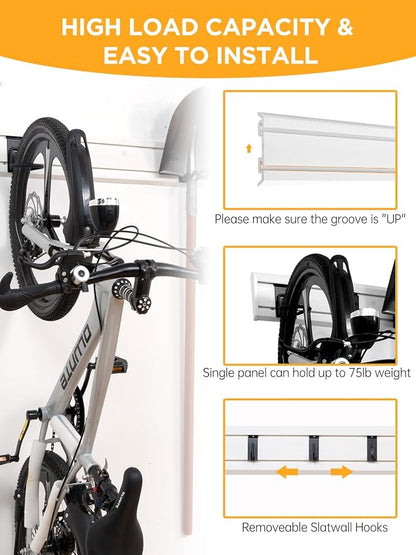 Garage Tool Organizer Wall Mount Slat Wall Paneling Yard Tool Storage - Image 3