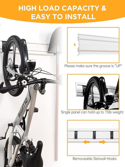 Slat Wall Paneling Garage Tool Organizer Wall Mount 4 Pack - Image 3
