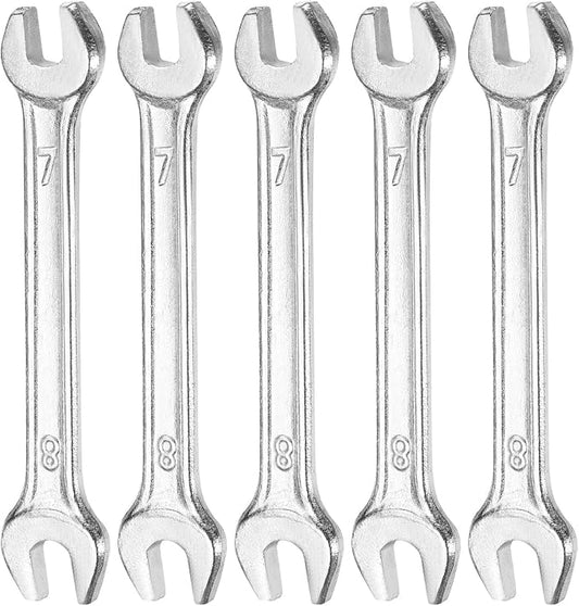 HARFINGTON 5pcs Double Open End Wrench 7mm x 8mm Metric 15 Degree Offset Angle by HARFINGTON