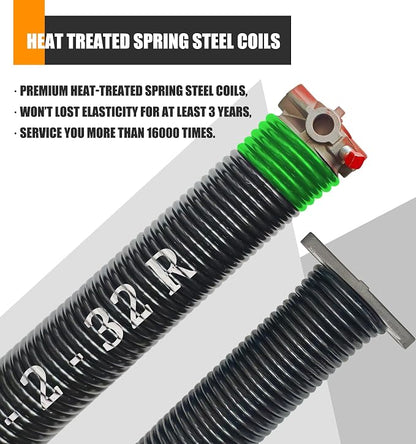 Garage Door Torsion Spring Set, Pair of 2" Electrophoresis Coated Garage Door - Image 2