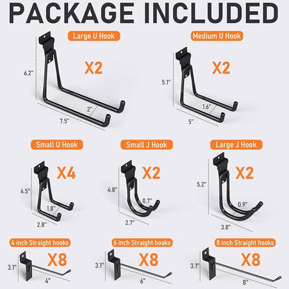 INCLY 36 Pack Heavy Duty Slatwall Hooks, Slat Wall Hanging Hooks and Hangers - Image 2