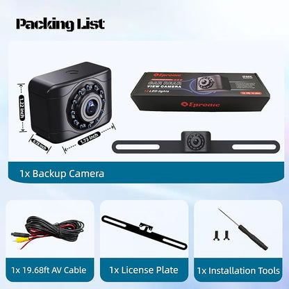 X1 Backup Camera for Car License Plate Reverse Cam, IP69 Waterproof Rearview - Image 7