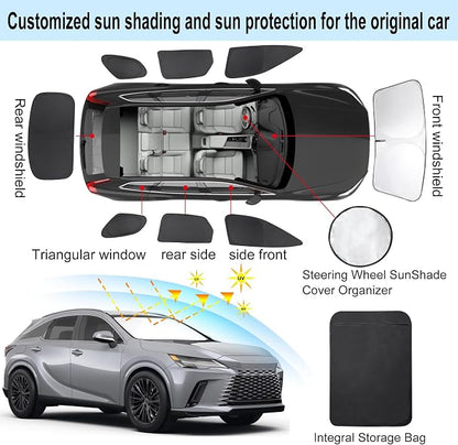 TINGLU Window Shades for Lexus RX 2023 2024 2025 Accessories Car Side Full - Image 3