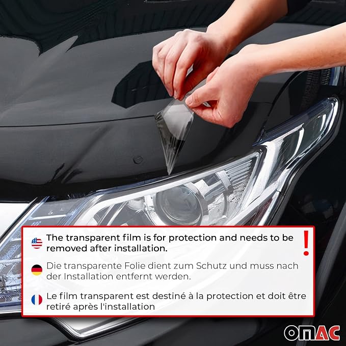 OMAC Front Bug Shield Hood Deflector Guard fits Honda CR-V 2012-2016 Smoke Black - Image 4