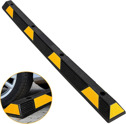 72" Car Parking Stopper, Heavy Duty Rubber Parking Curb Wheel Stops by Unknown