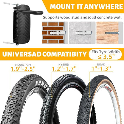 Bike Rack Wall Mount, Garage Wall Bike Rack, Vertical Bike Rack Holds Up to - Image 6