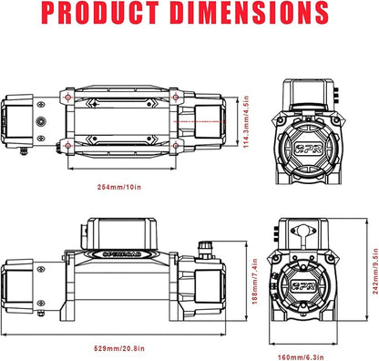 OPENROAD 10000 lb. Waterproof IP68 Electric Winch, 12V Electric Truck Winch - Image 4