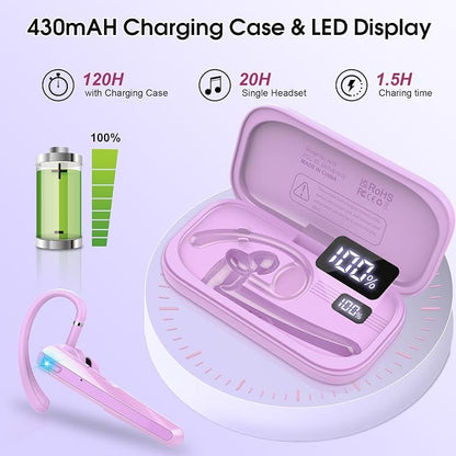 Bluetooth Headset V5.3, Wireless Earpiece - Image 5