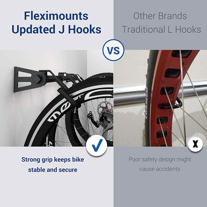 FLEXIMOUNTS 6 Bike Storage Rack, Heavy Duty Wall Mount Hanger - Image 3