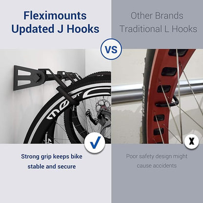 FLEXIMOUNTS 4 Bike Storage Rack, Heavy Duty Wall Mount Hanger - Image 3
