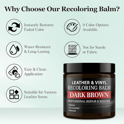Leather Color Restorer, Leather Recoloring Balm, Scratch Remover, Leather Dye - Image 7