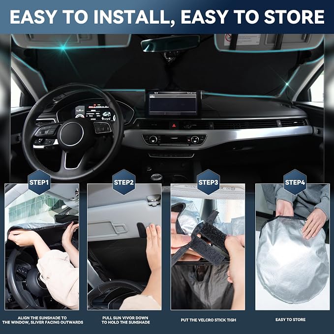 Sun Shade for Honda Odyssey Windshield Cover 2018-2024 2025 2026 4-Layer Front - Image 5