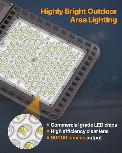 Led Parking Lot Light 400W 60, 000LM Slip Fitter Street Pole Light - Image 2