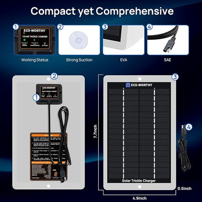 ECO-WORTHY Solar Battery Charger 12 Volt Waterproof Portable Power Solar Panel - Image 6