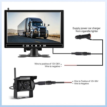 1080P Wireless RV Backup Camera System, 9 Inch Reverse Camera Monitor - Image 3