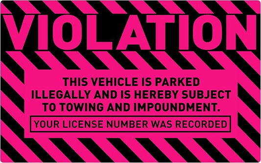 easykart labels 50 Parking Violation Stickers, 5 x 8 inch “Violation by EasykartLabels