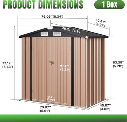 Aoxun 6'x4' Outdoor Storage Shed - Image 7