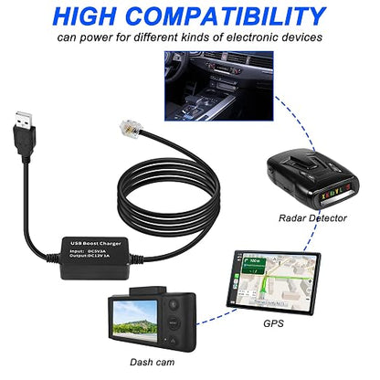 MEIRIYFA Radar Detector Power Cable, USB 5V to 12V RJ11 Radar Detectors - Image 4