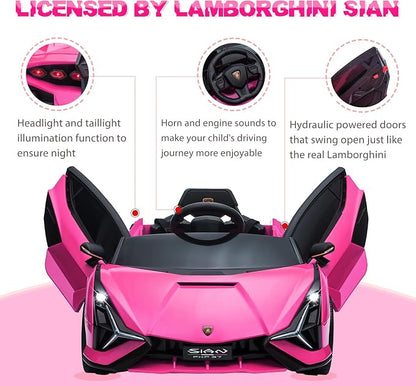 Licensed Lamborghini SIAN Kids Electric Ride On Car Toy by TOBBI, 12V Battery - Image 2