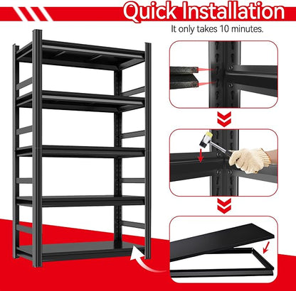 72" H Garage Shelving 5 Tier Shelving Unit, 3500Lbs Adjustable Metal Garage - Image 6
